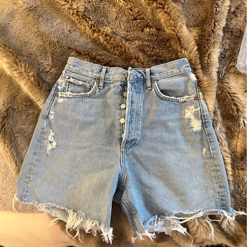 Agolde Stella Distressed Denim Shorts